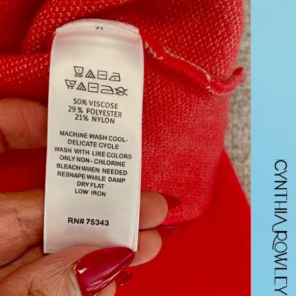 Cynthia Rowley Women's Red and Tan Cowl Sweater - Picture 8 of 8